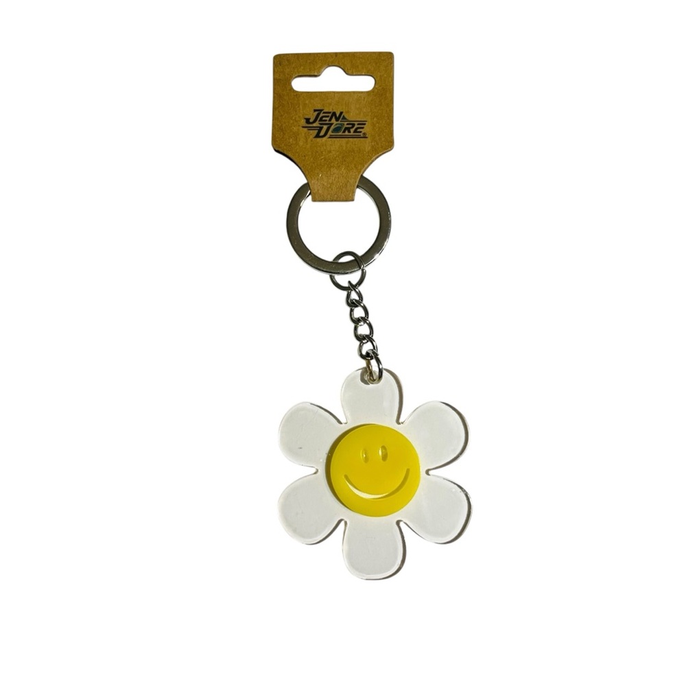 JenDore Smiley Flower Keychain Keyring Backpack Purse Bag Charm Accessory Gift